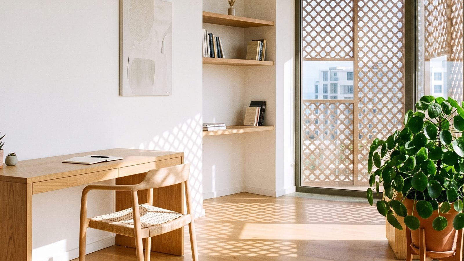 Appartement dakarois à claustra, bureau et vue sur mer